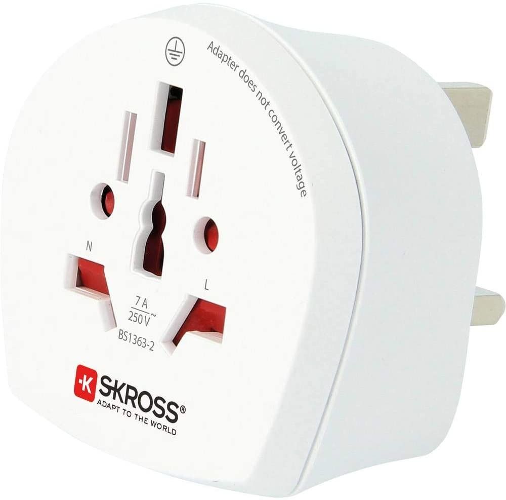 Skross World To UK Single Travel Adapter White 1.500225-E