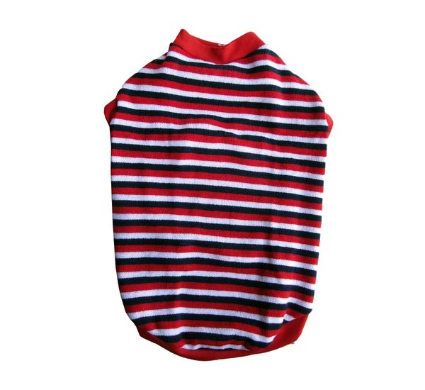 Rays Striped Woollen Sweater for Medium Dogs, 22 inch, red navy \u0026 white