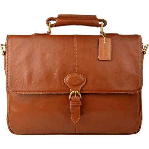 Tan Hidesign Leather Briefcase Parker 01