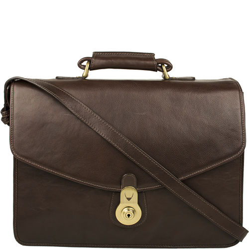 Hidesign Brown Color Ranchero leather GI First Briefcase
