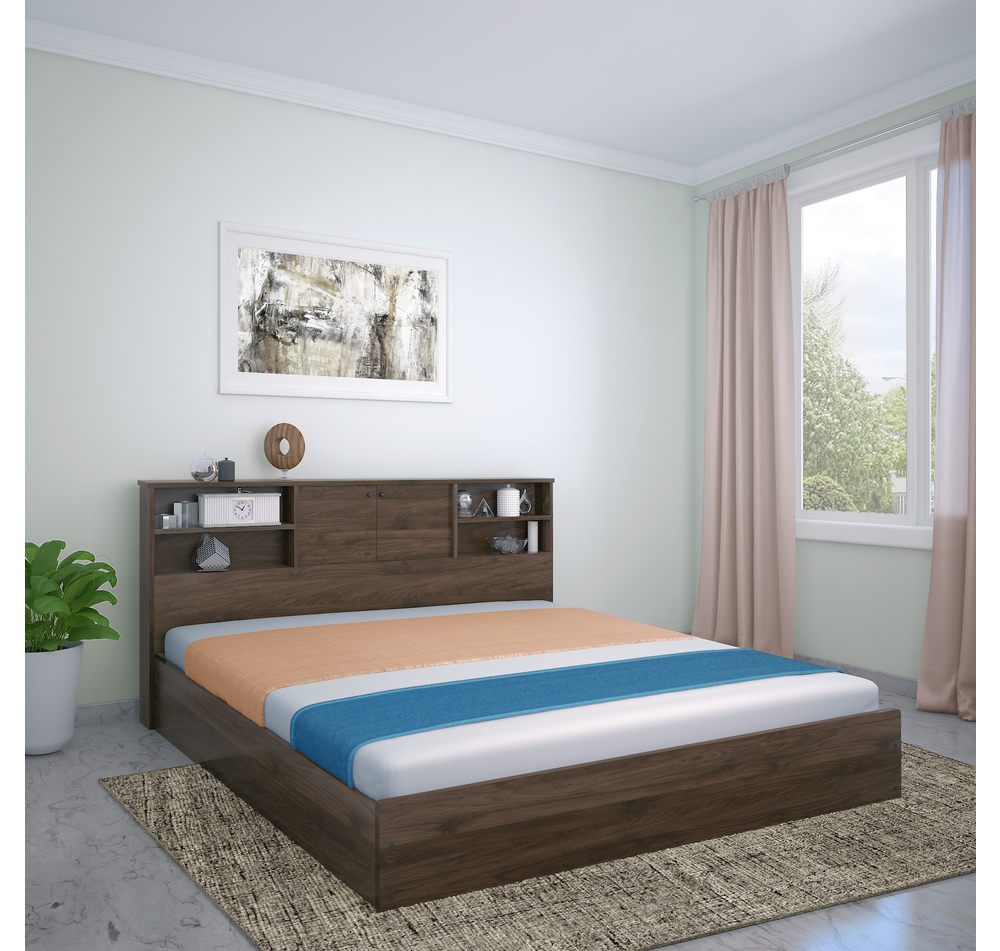 Ner King Bed With Headboard Box Storage Wenge At Home