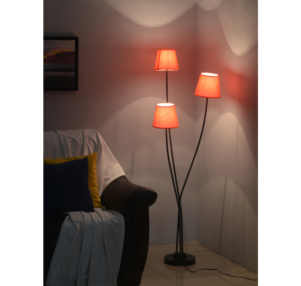 Mushroom 3 Shade 22x145cm Floor Lamp Red At Home Mushroom 3 Shade 22x145cm Floor Lamp Red