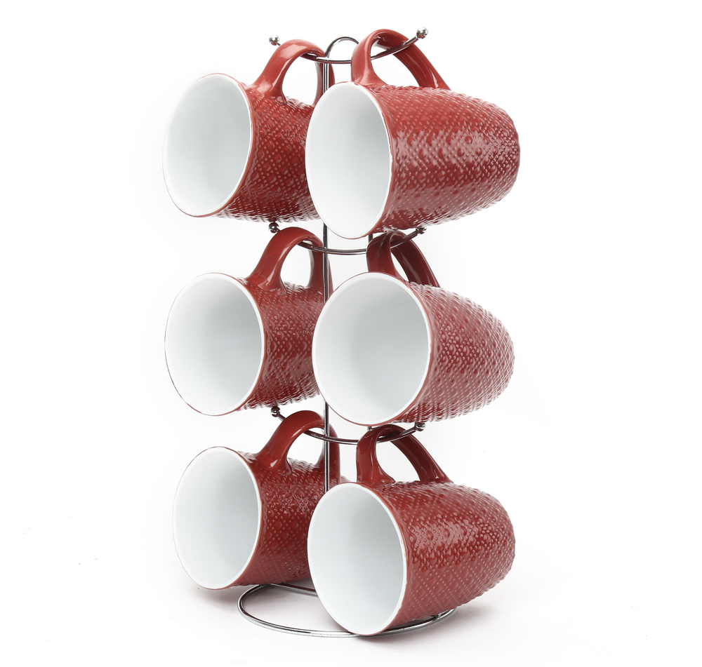 Buy Elite Stone Coffee Mug Set of 6 with Stand - @home by Nilkamal ... Buy Elite Stone Coffee Mug Set of 6 with Stand - @home by Nilkamal ...